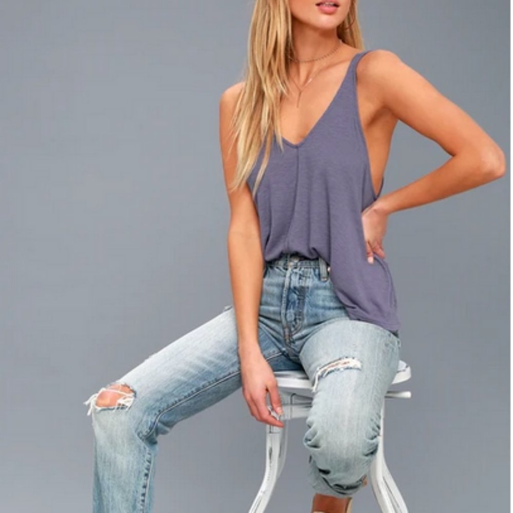 FP Periwinkle Blue Ribbed Tank